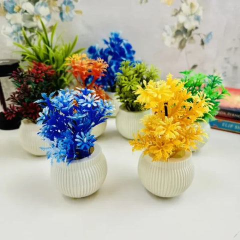 Pack Of 4 Mini Planters | Artificial Decoration Mini Plants