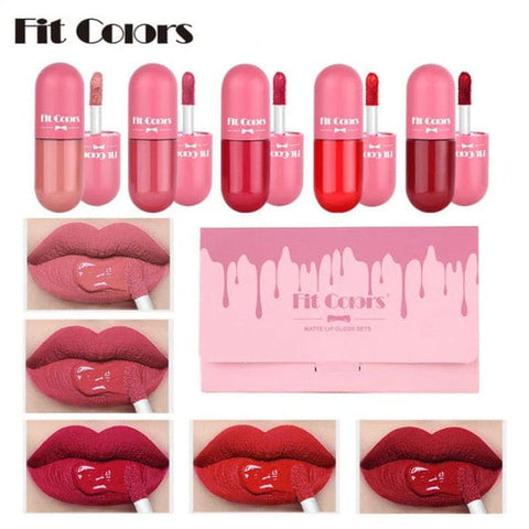 Pack Of 5 Matte Lip Gloss Kit | 5 Capsule Matte Lipstick Set