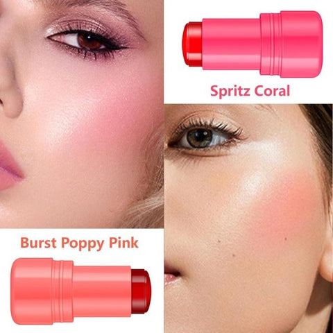 Pack Of 4 Mocallure Jelly Blush Stick Rouge Cream Shimmer Blusher Stick Monochrome Blush Mud Matte Moisturizing Makeup Lip Tint Cheek