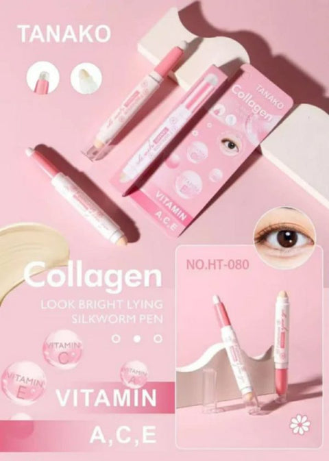 Tanako Collagen Bright Vitamin-e Highlighter Silkworm Pen