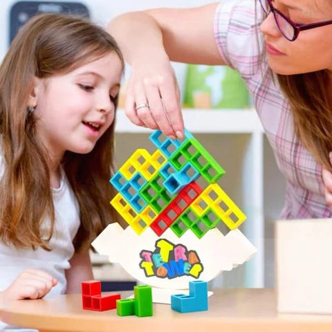 Tetris Balance Stacking Tower | Tetra Tower Game | Building Block Toys | Puzzle Board Game For Kids | Brain Game Building Block Intelligence Educational Gift