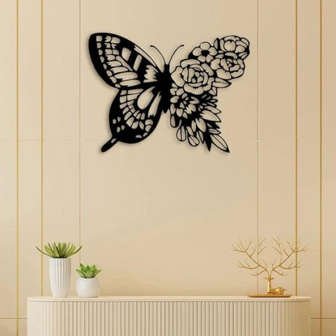 Wall Art Butterfly Flower Wooden Wall Decor